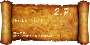 Quitt Pál névjegykártya